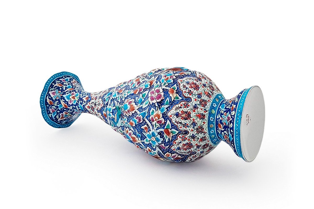 A Pair of Persian Enamel Table Vase – 16 cm – Persian Garden - Image 4