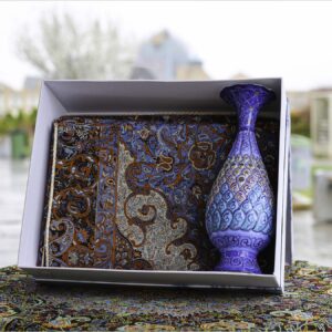 Enameled Vase & Termeh Tablecloth