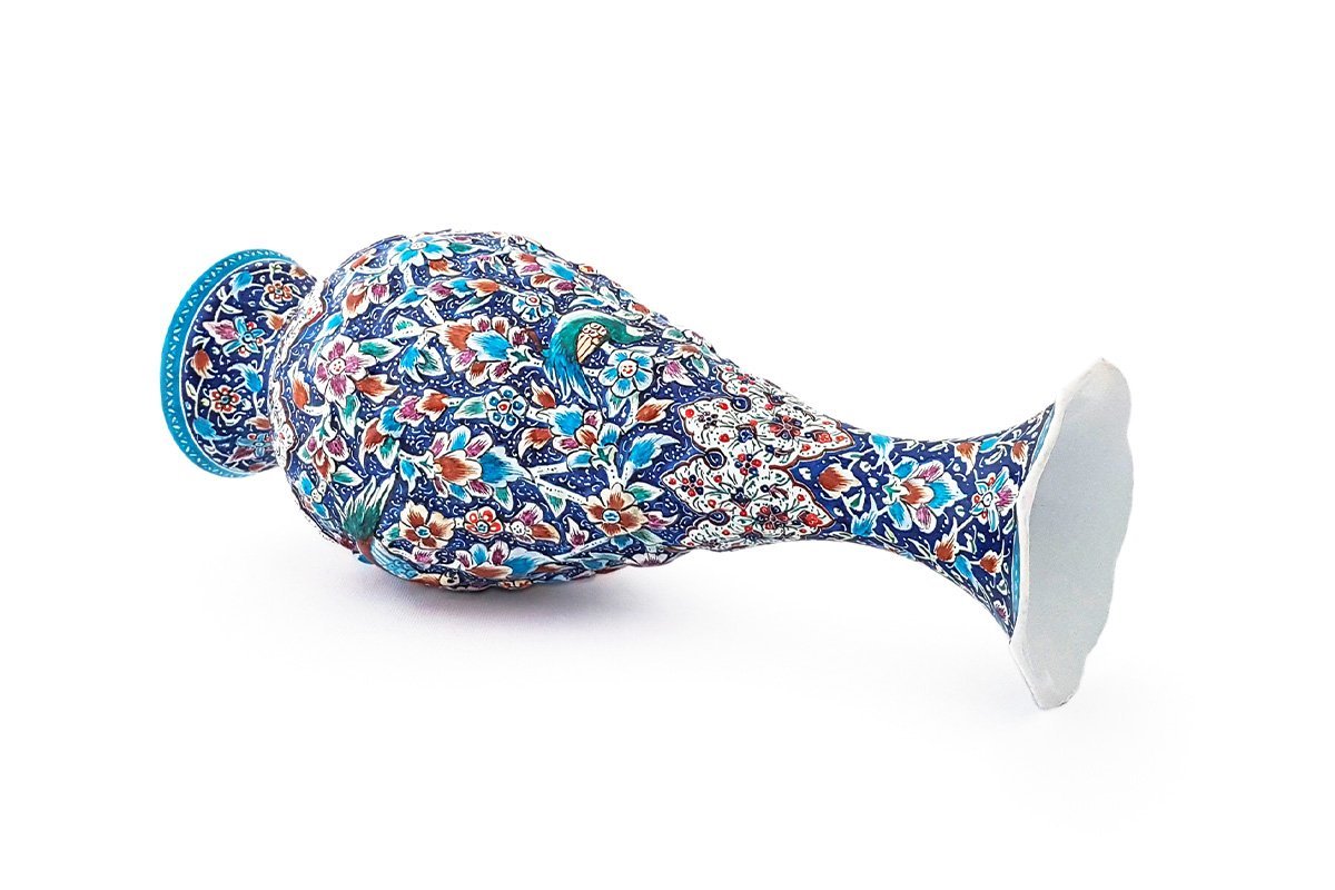 A Pair of Persian Enamel Table Vase – 16 cm – Persian Garden - Image 3