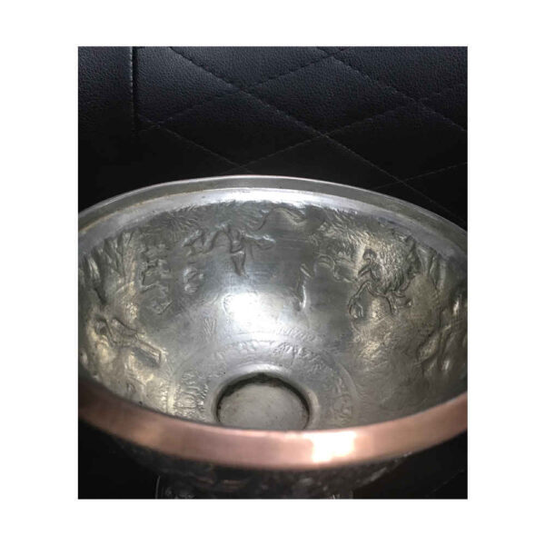 Handcrafted Persian Engraved Copper Sugar Bowl Ahoo - Image 3