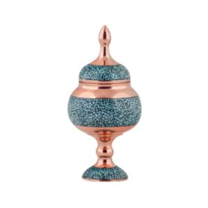 Handcrafted Persian Inlaid Turquoise Copper Sugar Bowl