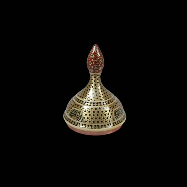 Handcrafted Persian Copper Sugar Bowl Decorated with Khatam Marquetry Art Ghandoon - Image 3