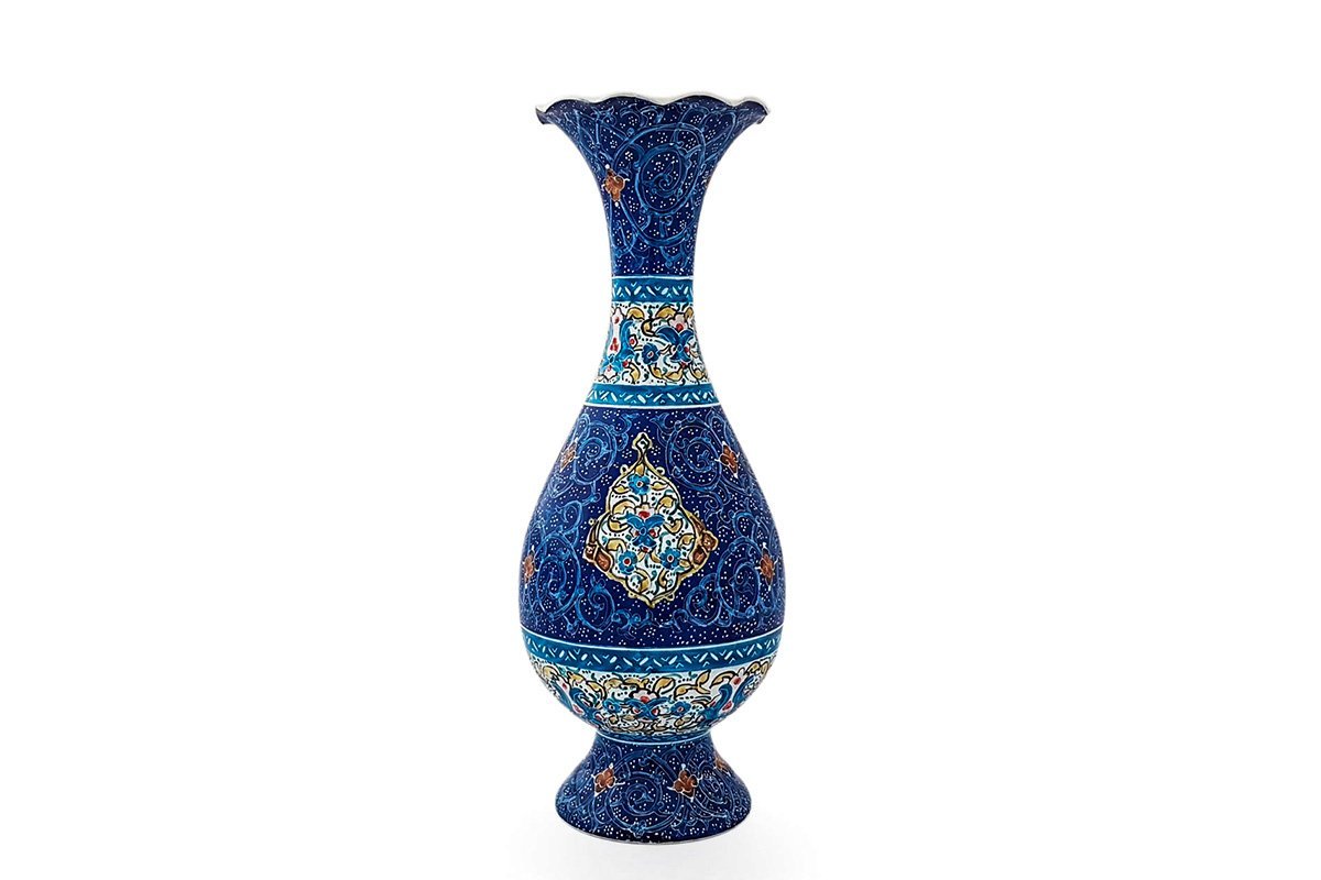 A Pair of Persian Enamel Table Vase – 16 cm – Islimi Pattern