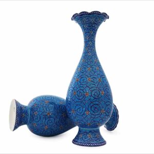 A Pair of Persian Enamel Table Vase – 25 cm – Azure Sky