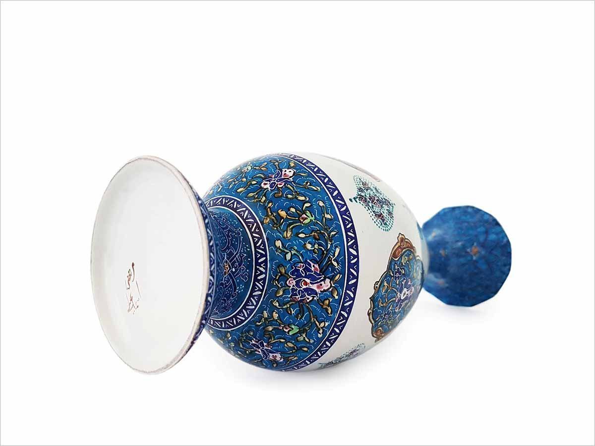 A Pair of Persian Enamel Vase – 25 cm – Toranj Sea - Image 5
