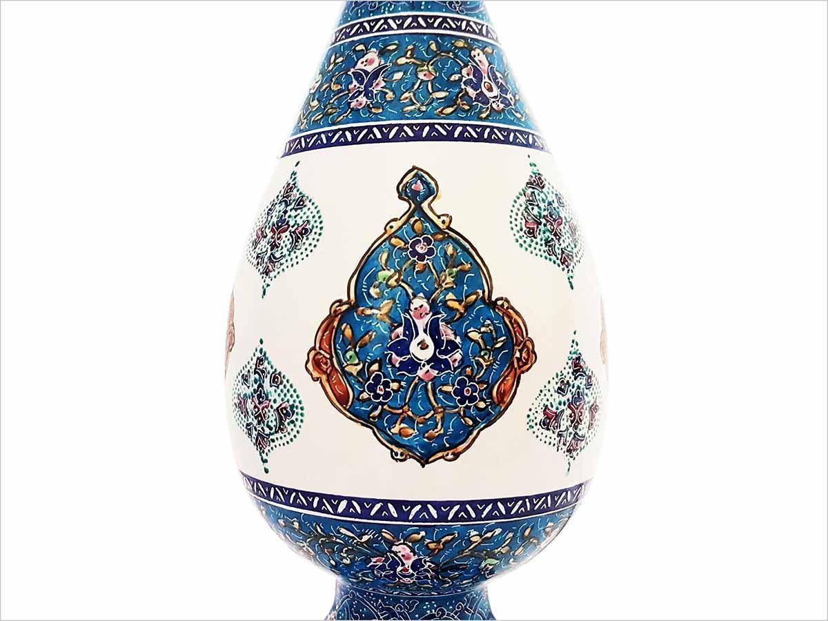 A Pair of Persian Enamel Vase – 25 cm – Toranj Sea - Image 3
