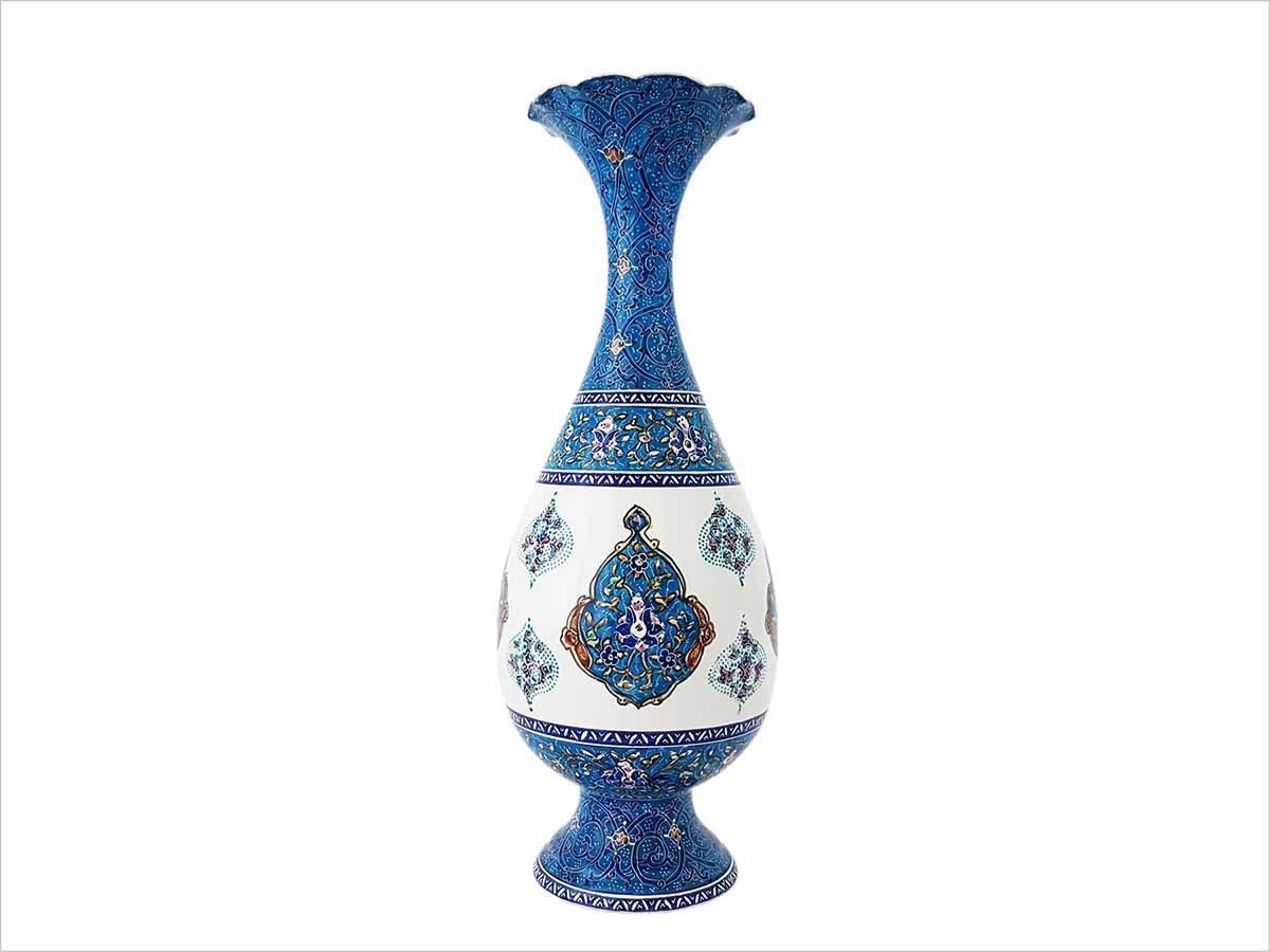 A Pair of Persian Enamel Vase – 25 cm – Toranj Sea - Image 2