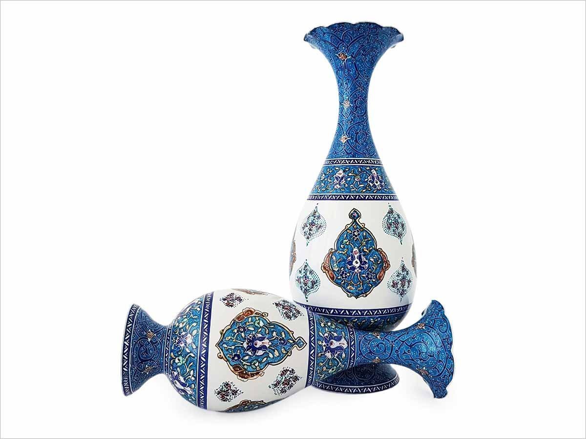A Pair of Persian Enamel Vase – 25 cm – Toranj Sea