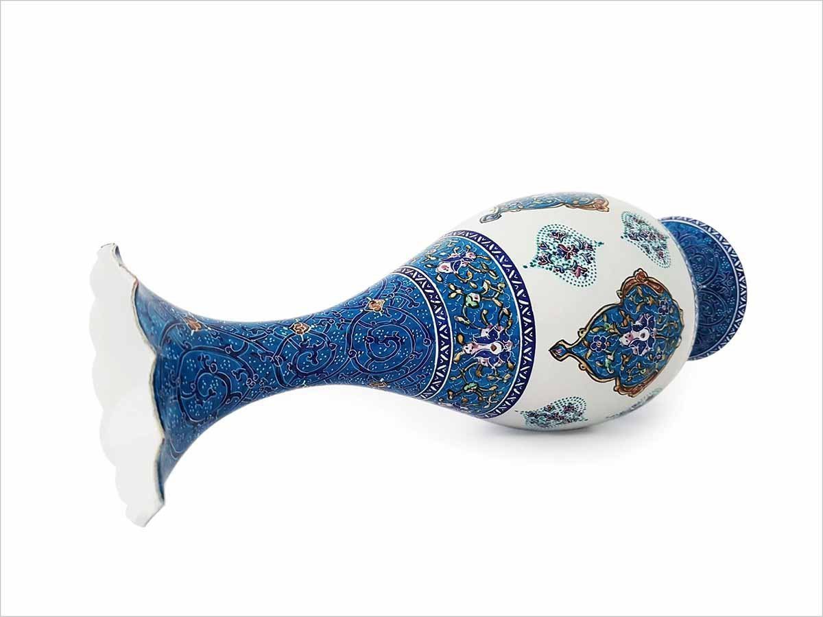 A Pair of Persian Enamel Vase – 25 cm – Toranj Sea - Image 4