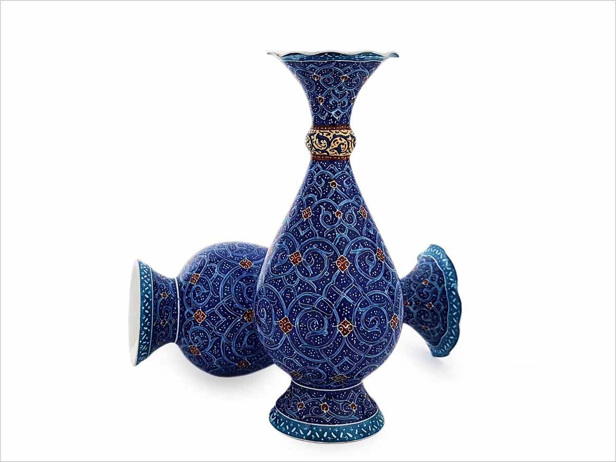 A Pair of Persian Enamel Vase – 16 cm – Moonlight Sea