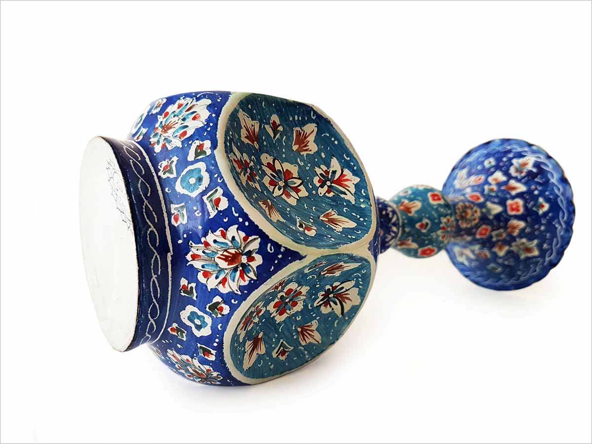 A Pair of Persian Enamel Vase – 22cm – Floral Hammer - Image 5