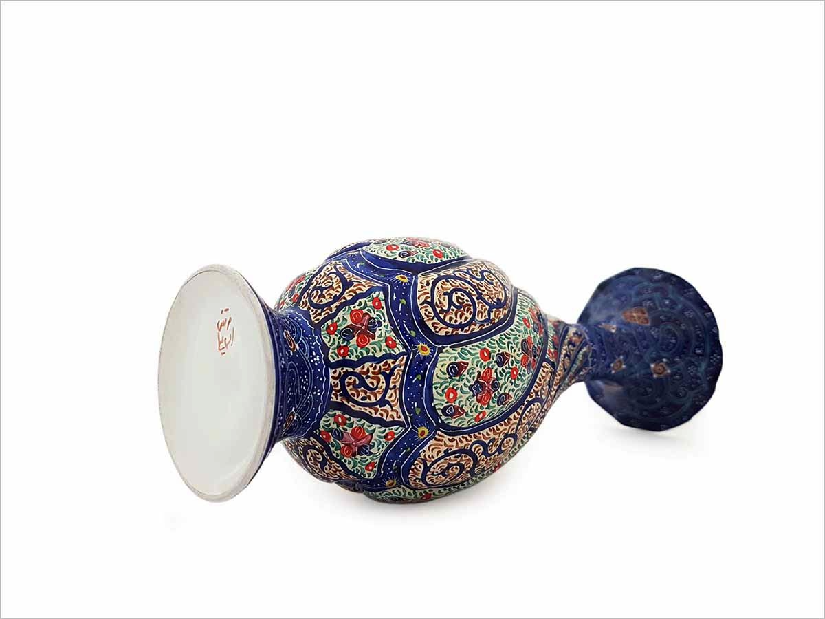 A Pair of Persian Enamel Vase – 16 cm – Spiral Floral - Image 5