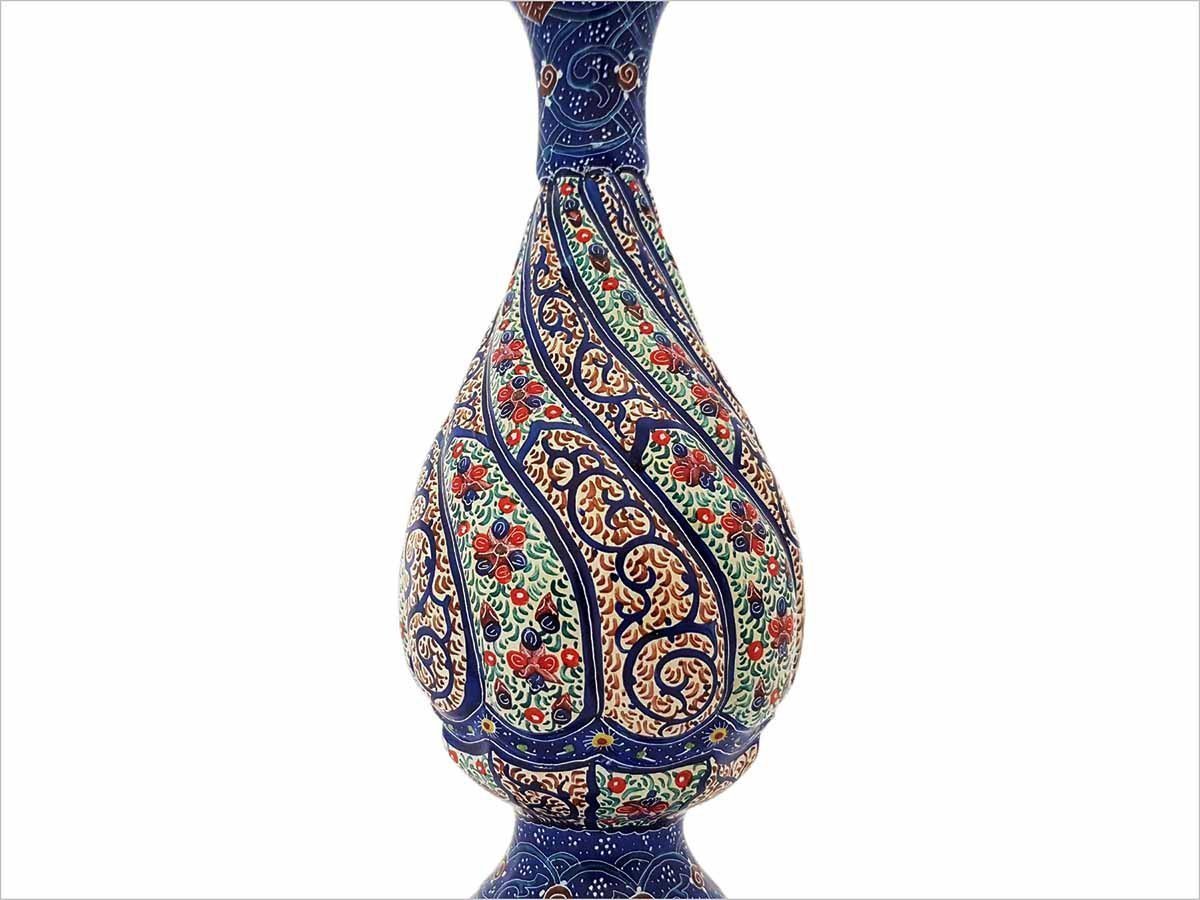 A Pair of Persian Enamel Vase – 16 cm – Spiral Floral - Image 3
