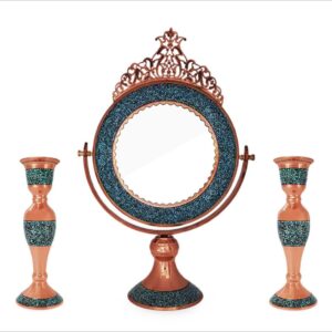 Persian Turquoise Collection – Mirror & Candlesticks