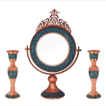 Persian Turquoise Collection – Mirror & Candlesticks